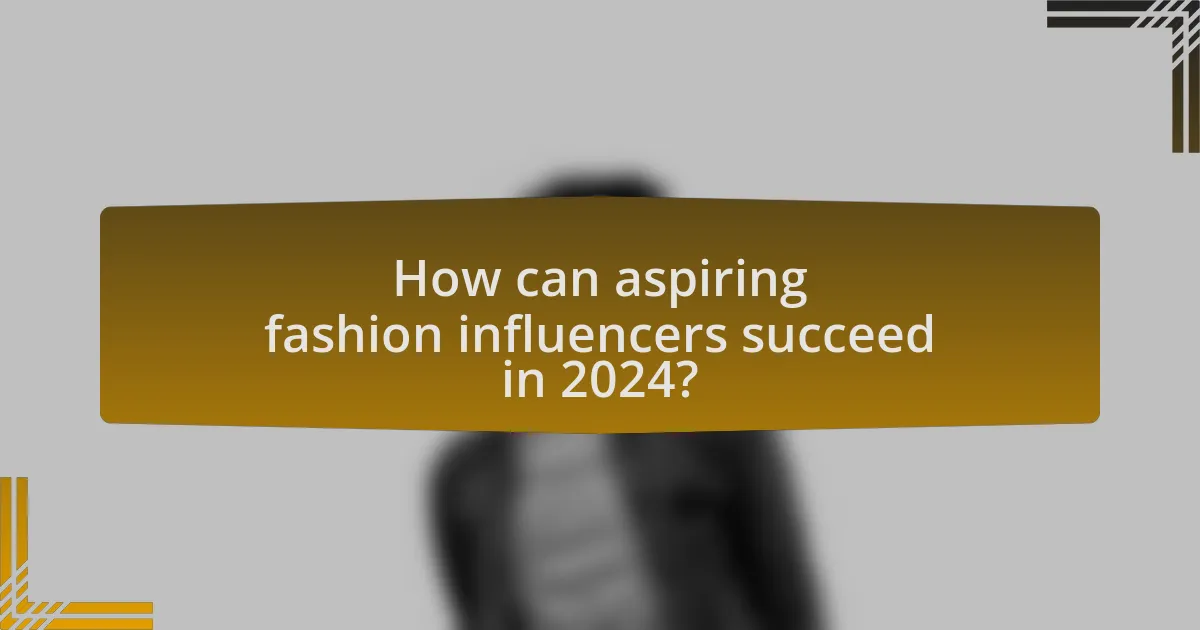 How can aspiring fashion influencers succeed in 2024?