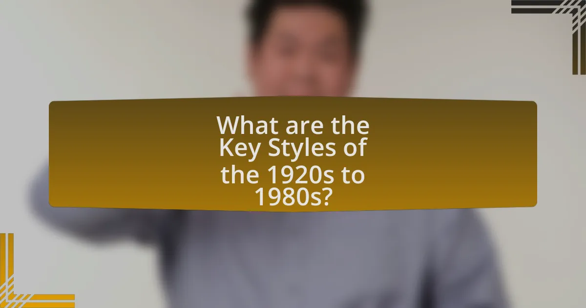 What are the Key Styles of the 1920s to 1980s?