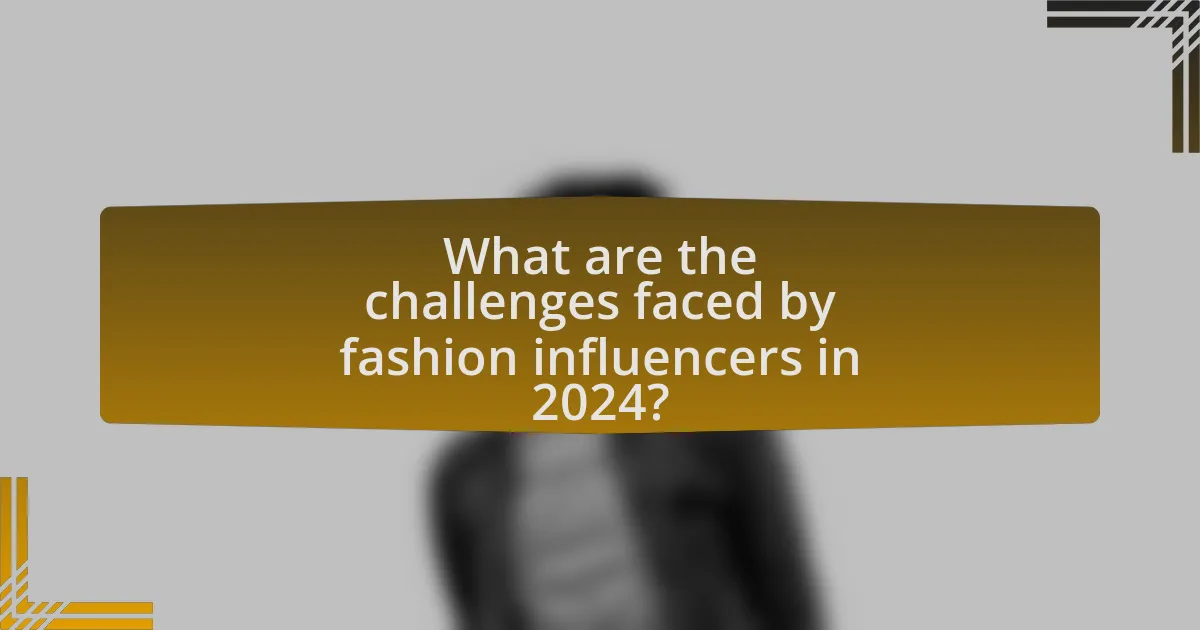 What are the challenges faced by fashion influencers in 2024?