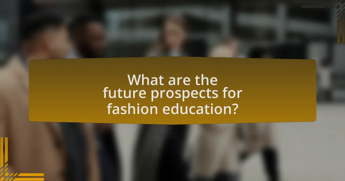 What are the future prospects for fashion education?
