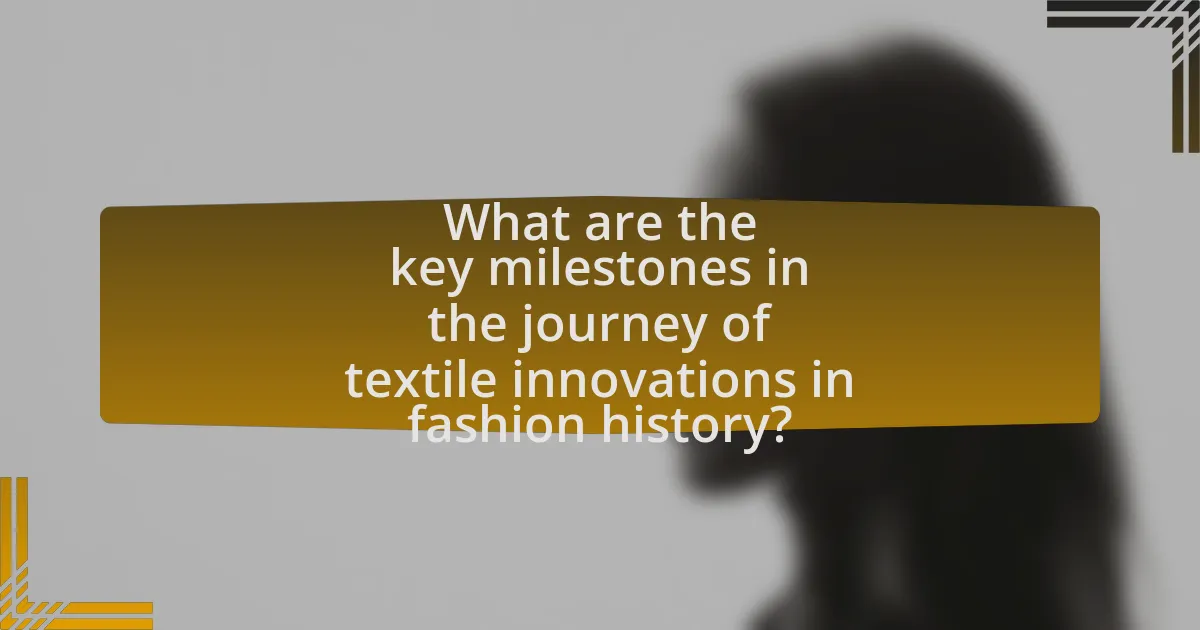 What are the key milestones in the journey of textile innovations in fashion history?