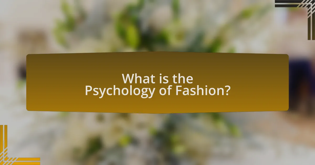 What is the Psychology of Fashion?